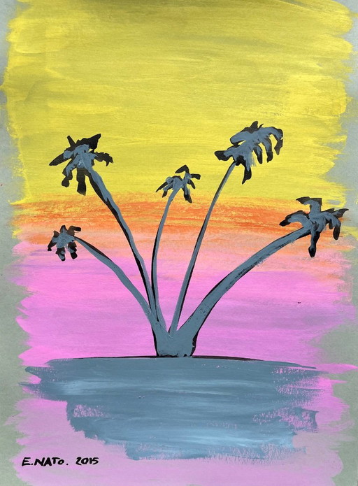 Acrylic on paper 40x30 framed – schilderijen tekeningen (photo 2 of 5)