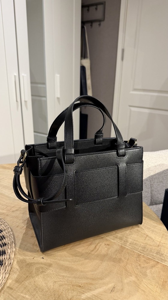 Armani Exchange Susy M Tote Bag – Black Faux Leather – Calfskin (photo 2 of 7)