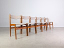 Original 6-piece set of Erik Buch chairs, mid-century style, teak vintage