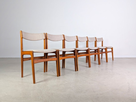 Image 1 of Set originale di 6 sedie Erik Buch, stile metà secolo, teak vintage