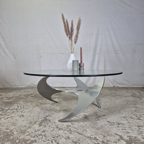 Image 1 of Knut Hesterberg, table basse vintage 1960 verre aluminium