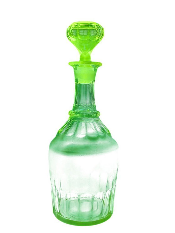 Image 1 of Decantador antiguo de cristal "con nervaduras planas" al estilo de Carlos X / Luis Felipe (circa 1830-1850)