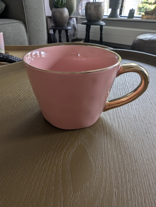 Tazze da caffè con manici dorati