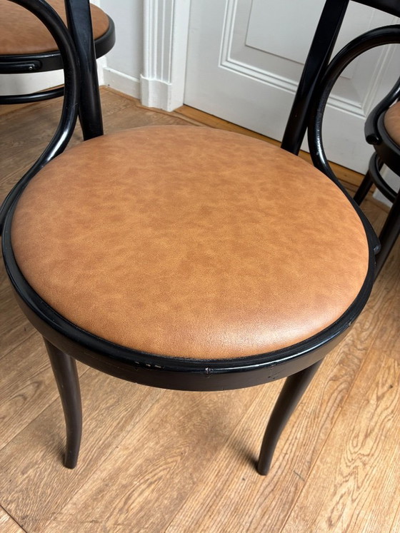 6x black Thonet style Armchairs with leather seat – Wood (photo 8 of 17)