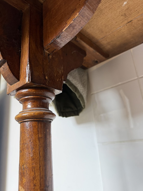 Consolle / tavolino in legno massello antico con ferro battuto – ca. 1900 – Console, Wood, Iron (photo 11 of 15)
