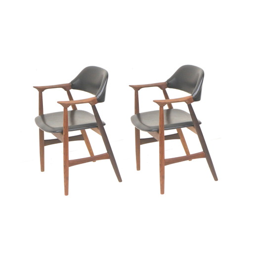 Set Of 2 Vintage Mahjongg Cow Horn Chairs