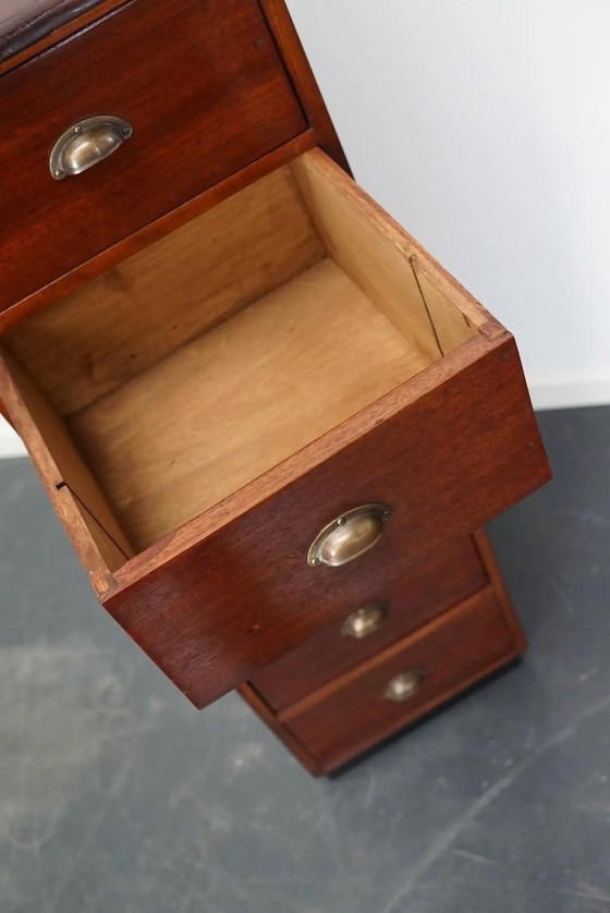 Image 1 of Cabinet d'apothicaire industriel hollandais en acajou, milieu du XXe siècle