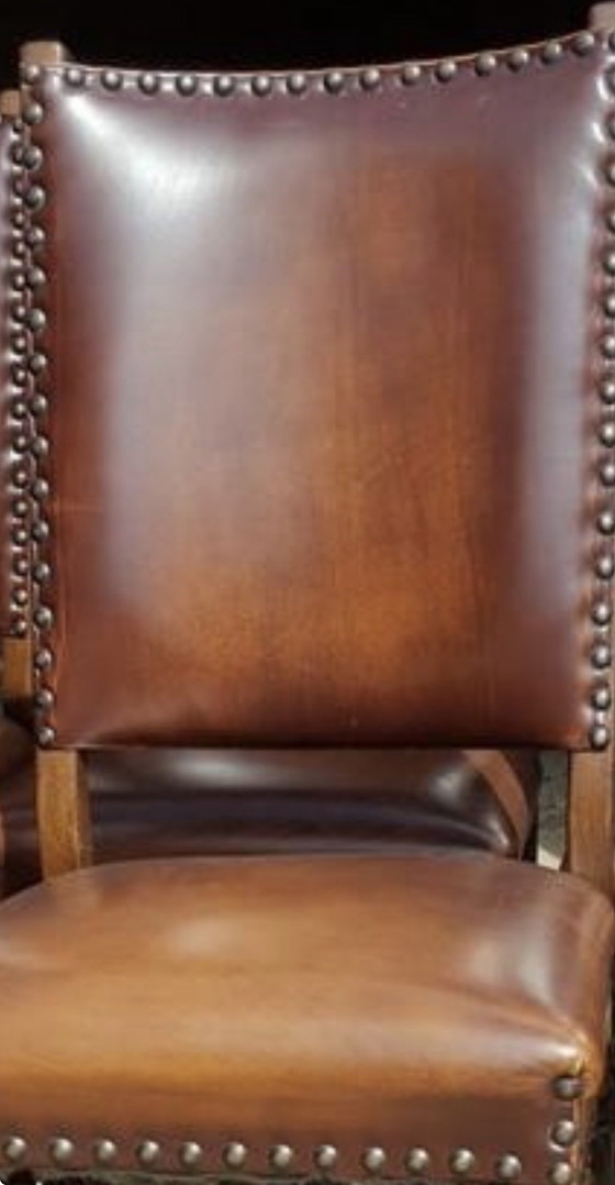 Image 1 of 6 clases clásicas de cuero eetkamer stoelen 