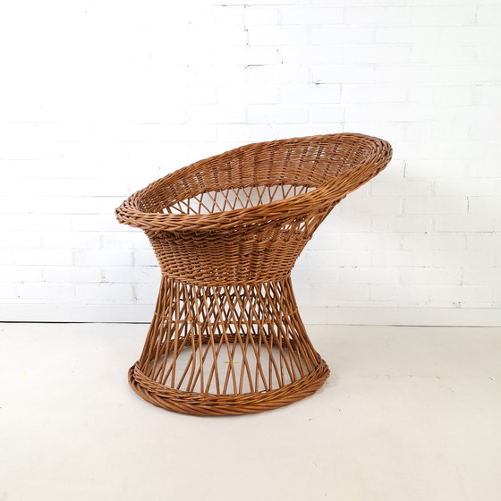 Image 1 of Sedia rotonda vintage in rattan degli anni '60/'70