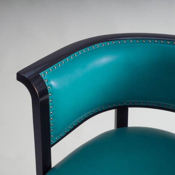 Image 1 of Poltrona nera con pelle turchese di Marcel Kammerer per Thonet