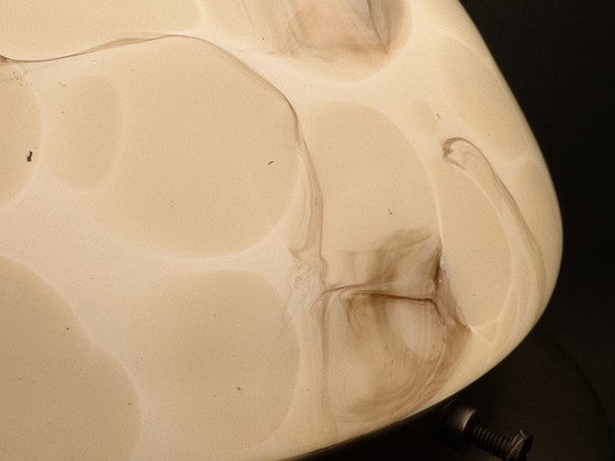 Image 1 of Vintage gemarmerde plafondlamp - elegantie in glas en metaal