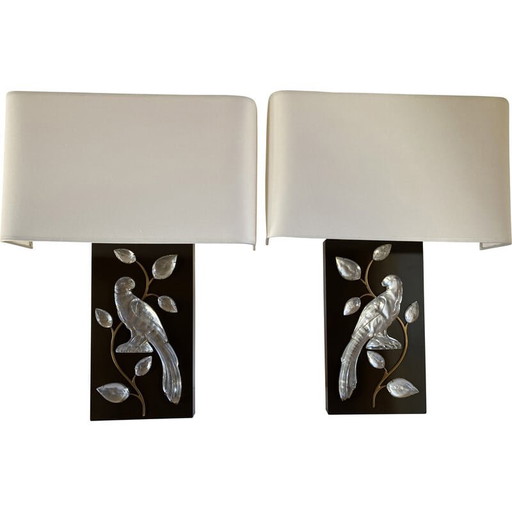 Pair of vintage wall lamps "Perroquets" by Maison Baguès, 1970