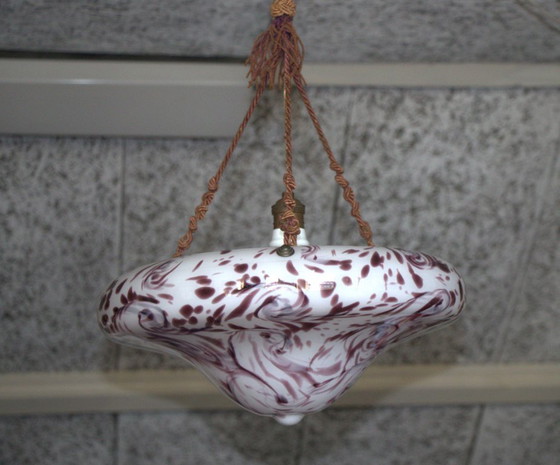 Image 1 of large art deco scale lamp opaline glass 42 cm Diameter