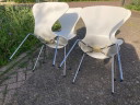 4 sillas Butterfly Chair 3107 de Arne Jacobsen/Fritz Hansen - blancas - ¡como nuevas!