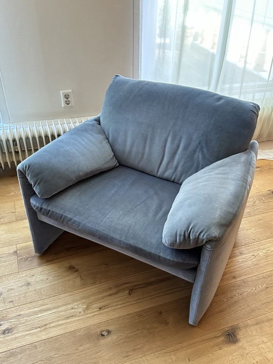 Image 1 of Leolux Bora Bora Sessel – Cassina Maralunga-Stil in Himmelblau