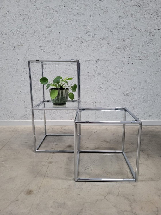 Image 1 of Poul Cadovius Serie Abstracta Modular Chrome Cube Side Table 1960s