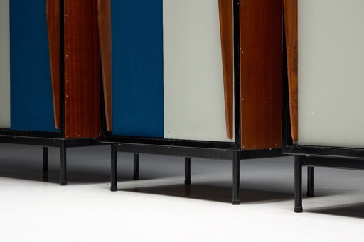Armadi modernisti di Willy Van Der Meeren per Tubax, Belgio, anni '50