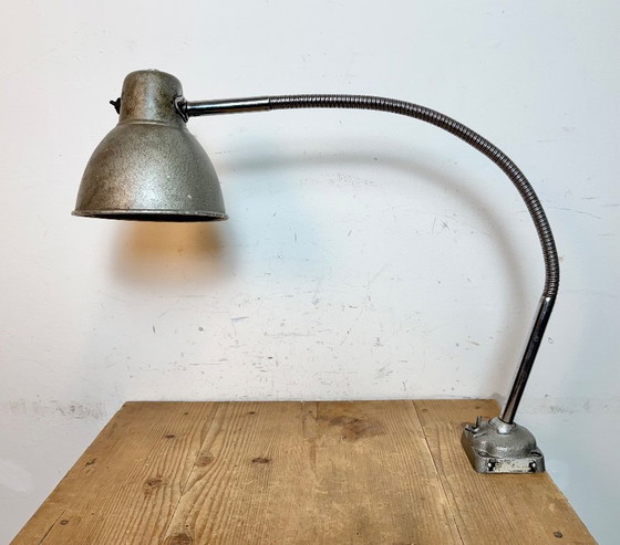 Image 1 of Lampe de table à col de cygne de style industriel gris, années 1960
