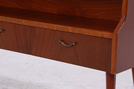 Image 1 of Scaffale vintage anni '60 | Mid Century piccola libreria a cassetti segretario retro in legno di stoccaggio #04-14