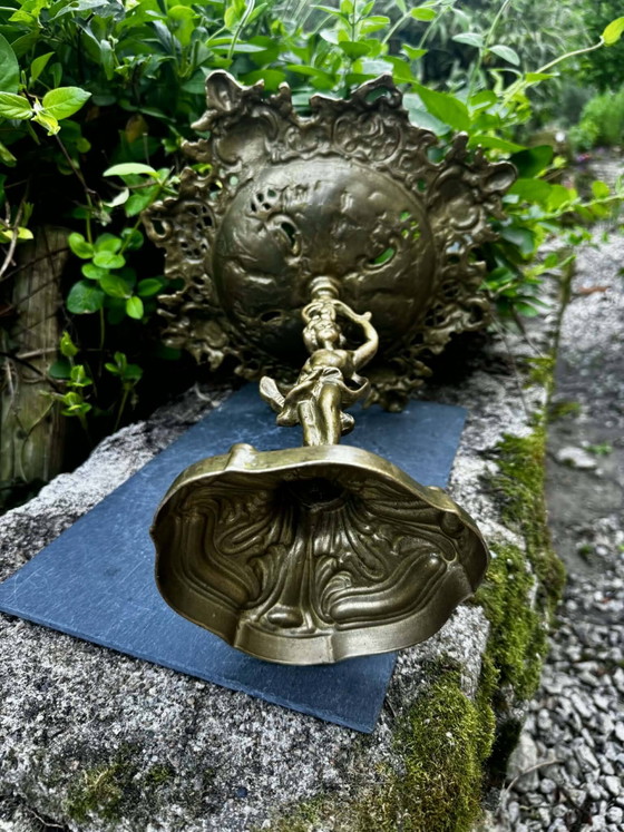 Large bronze fruit bowl from the 19th century. – Brass, Art Nouveau (photo 10 of 12)