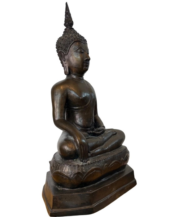 Thai Bronze Buddha – Large Temple Statue – Rattanakosin Style 55cm – Sculpture (photo 2 of 10)
