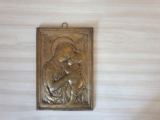 Image 1 of targa religiosa Vergine Maria e suo figlio