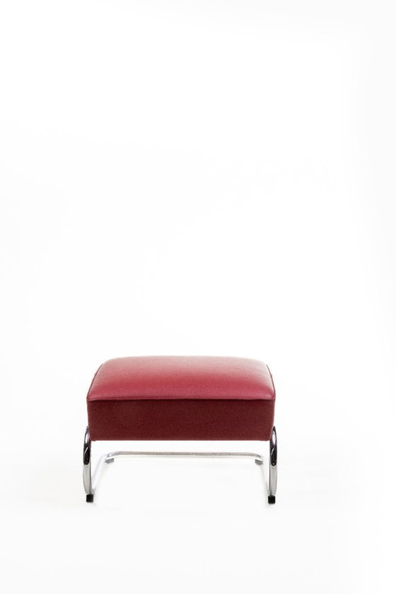 Image 1 of 1x Thonet S411 + ottoman - Red leather