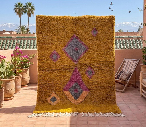 Zeldzaam handgemaakt Berber wollen tapijt 200/260 cm – vloerkleden en tapijten, Wool