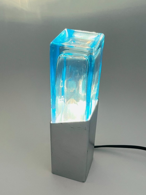 Space Age Lamp, Murano Glass Block, 1970 – Table lamps (photo 8 of 11)