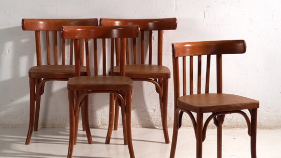 Sedie antiche in legno curvato stile Thonet – Europa Centrale, c. 1930 - Set di 4 pezzi #7 – Sedie da pranzo (photo 3 of 40)
