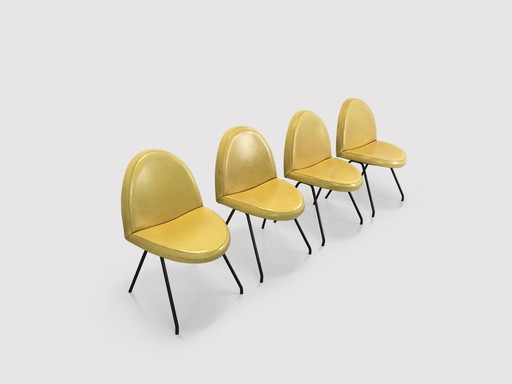 771 Language dining chairs by Joseph André Motte for Steiner France 1950s, set 4
