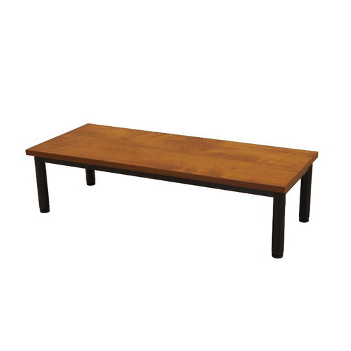 Dänischer Couchtisch mit furnierter Platte auf Metallbeinen, 1960er Jahre – salontafels, Wood