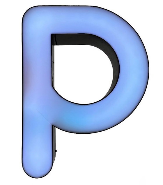 Image 1 of Vintage Illuminated  Letter P , 1970s