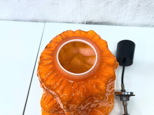  Glass pendant light by Peill&Putzler 70s 80s design model Alaska orange