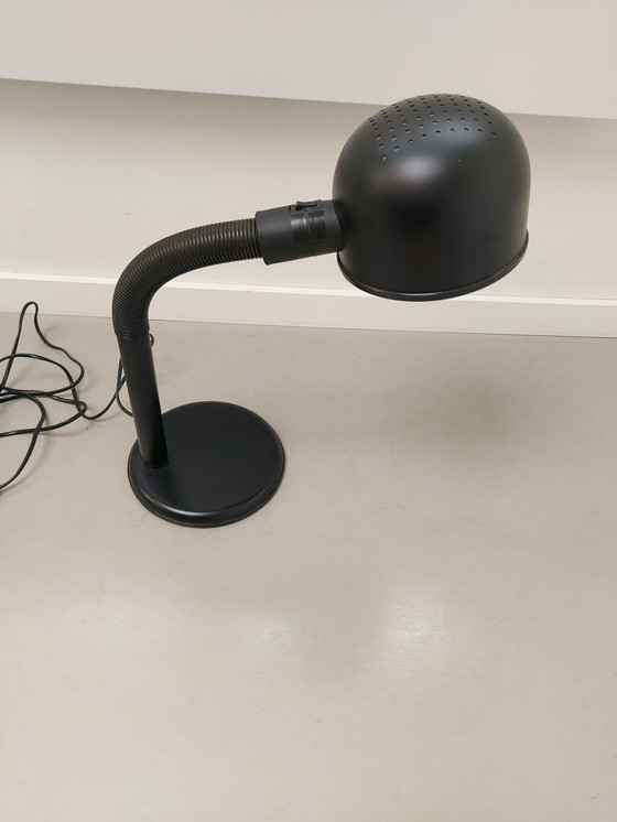 Image 1 of Vintage Space Age ALDA zwarte zwanenhals bureaulamp 
