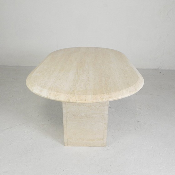 Image 1 of Mid-Century travertine coffee table with oval top, 1970s