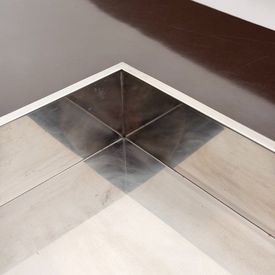 Image 1 of Mesa de centro "Alveo" de Willy Rizzo en laca chocolate para Mario Sabot