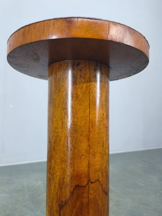 Image 1 of Art Deco Walnut Pedestal Table, Czechoslovakia, 1930s