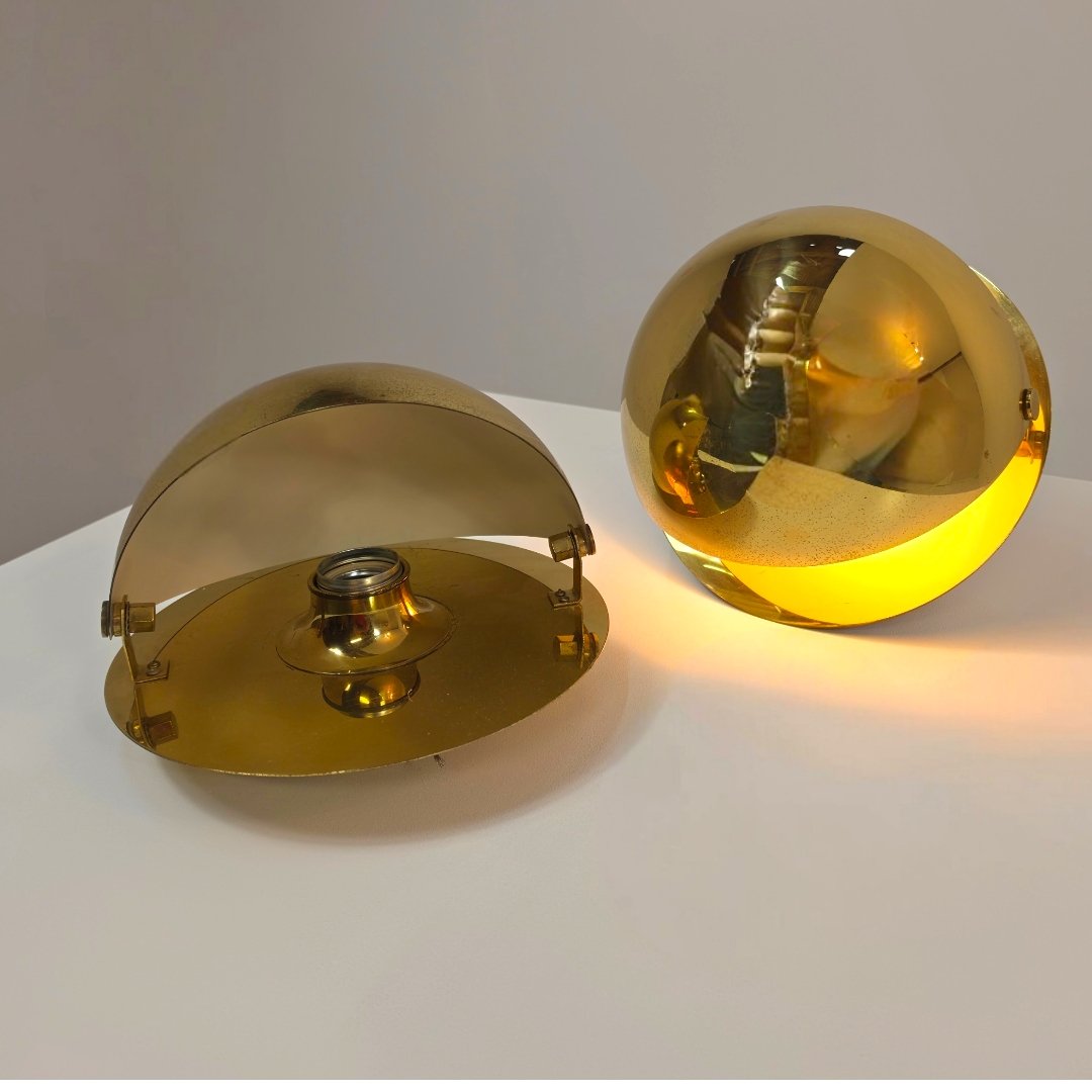 Cosack Eclipse wall lamps brass mid century rare model 7