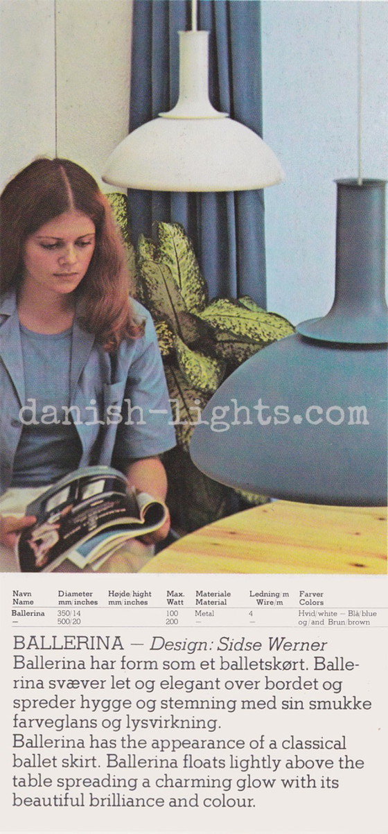 Image 1 of Grande suspension Ballerina en métal vert olive par Sidse Werver Holmegaard