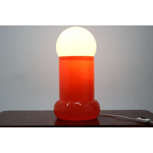 Lampada da tavolo arancione vintage anni '70