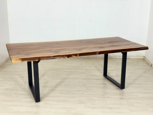 Massief houten eettafel van walnoothout / Tafel / Eettafel / Vergadertafel / Woonkamertafel / 220 cm breed – Wood, Vintage