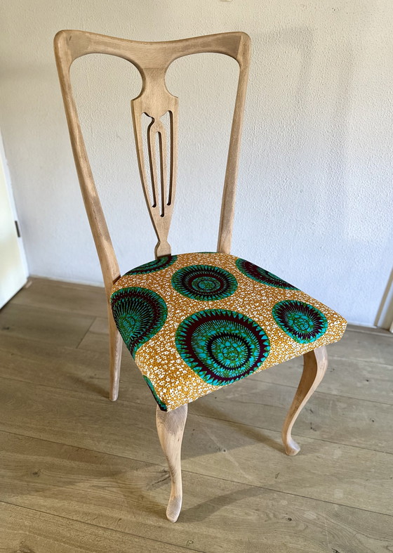Image 1 of Art Deco ontmoet Afrikaanse Print Stoel
