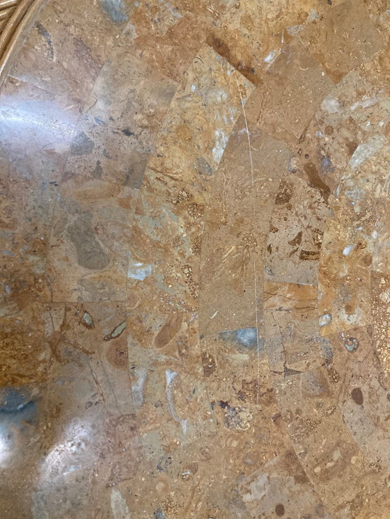 Image 1 of Table à manger Vivai del Sud en rotin et travertin Italie années 1960 