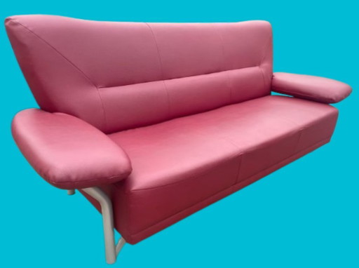 Rolf Benz Leder Couch Weinrot 3 Sitzer Sofa 