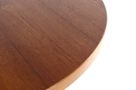 Image 1 of Round 2x extendable Danish design dining table vintage