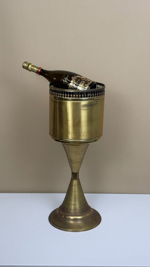 Refrigeratore vino - champagne da terra Art Déco vintage / portapiante oro