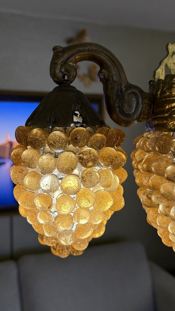 Lampadario vintage fatto a mano in stile Murano – Lampade a sospensione, Glass, Metal (photo 4 of 5)