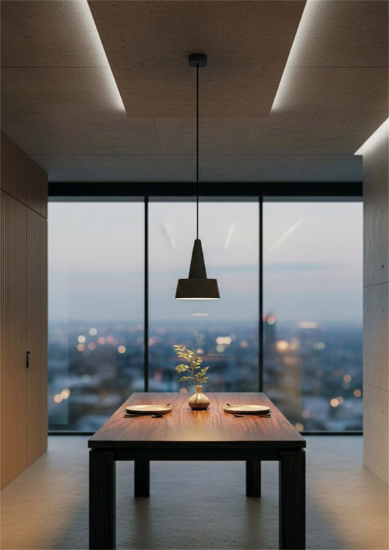 Image 1 of Set van twee SML 2.0 hanglampen van steengoed van NEO, ontworpen door Rodrigo Vairinhos – mat cementgrijs.