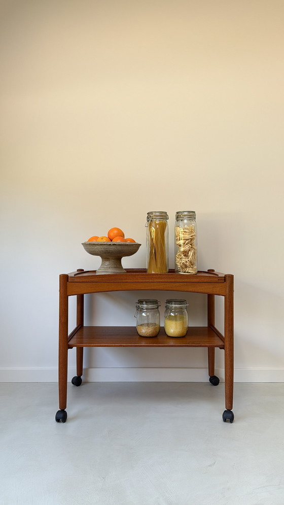 Image 1 of Vintage Danish Teak Wooden Trolley Bernstorffsminde